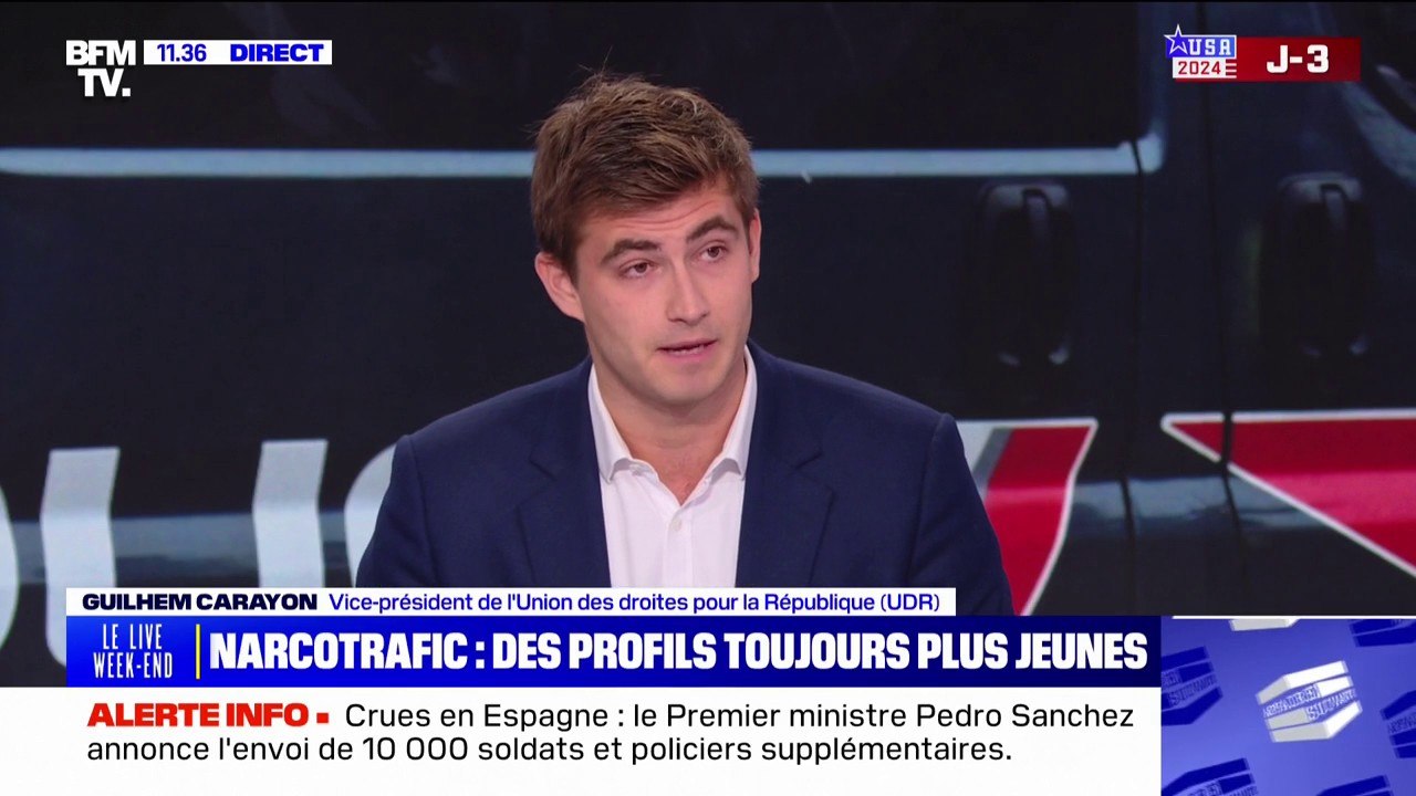 Trafic de drogues: Guilhem Carayon, vice-président de l'UDR, veut augmenter l'amende de "200 euros à 1.000 euros" qui vise le consommateur
