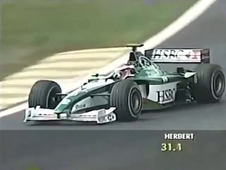 F1 – Johnny Herbert (Jaguar Cosworth V10) lap in qualifying – Brazil 2000