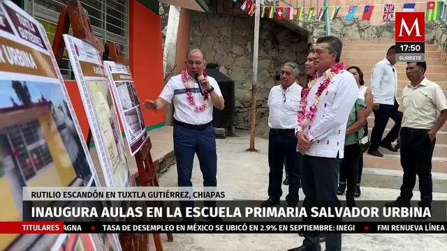 Gobernador Rutilio Escandón inaugura dos aulas en escuela primaria de Tuxtla Gutiérrez