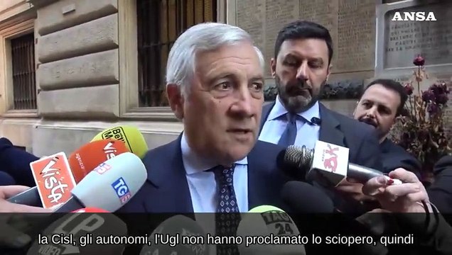 Manovra, Tajani: Sciopero generale? Come dice Cisl: Cgil e Uil partiti di opposizione
