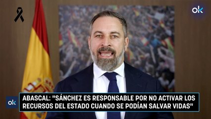 Abascal: "Sánchez es responsable por no activar los recursos del Estado cuando se podían salvar vidas"