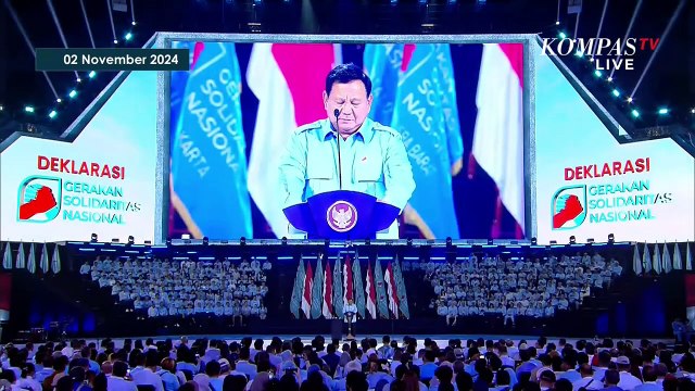 [FULL] Pidato Presiden Prabowo di Deklarasi Gerakan Solidaritas Nasional, Hadirin Standing Ovation!