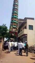 Giant tower collapses during parade in India