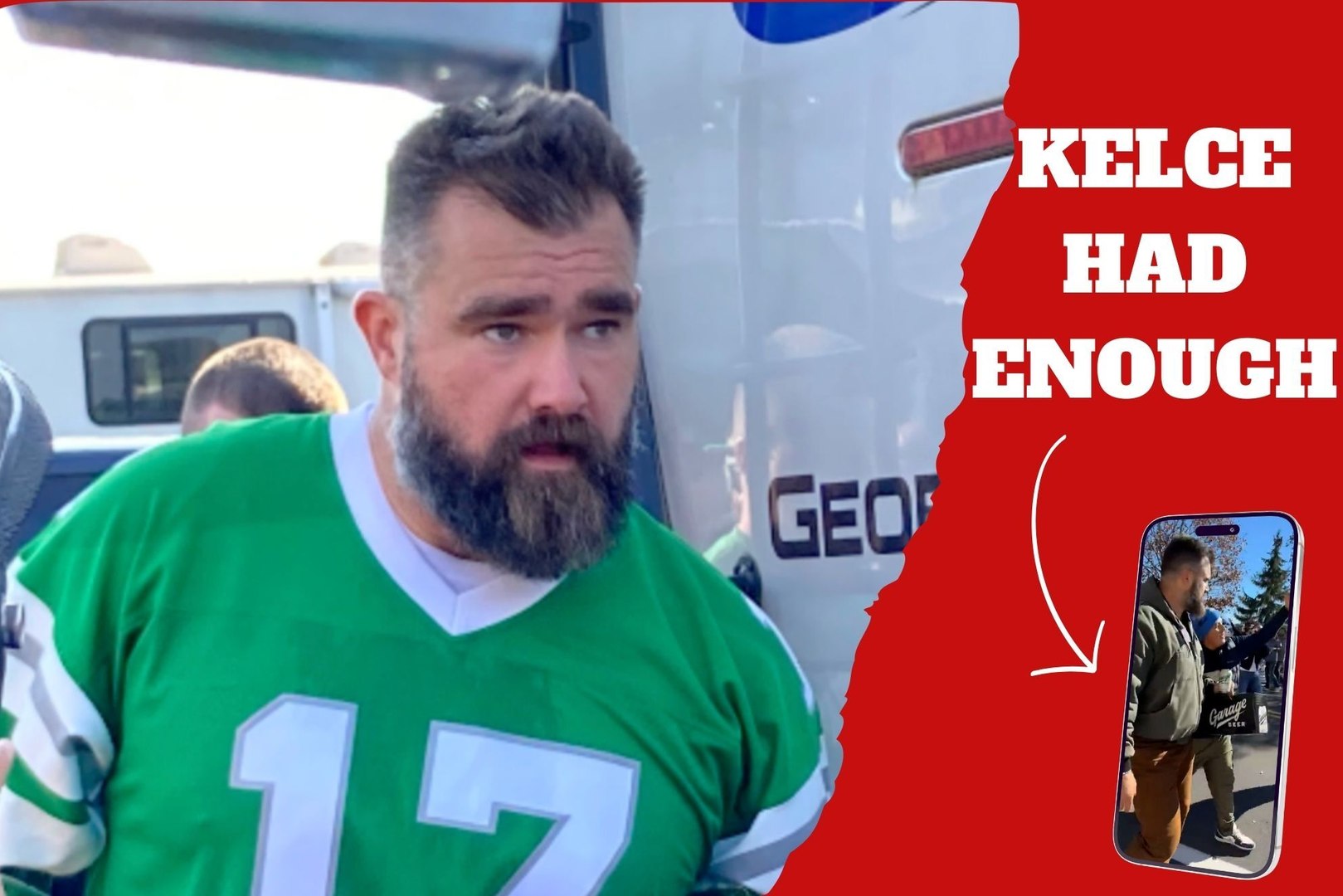 Jason Kelce destroys student's phone after the young person insulted his brother Travis for being Taylor Swift's boyfriend