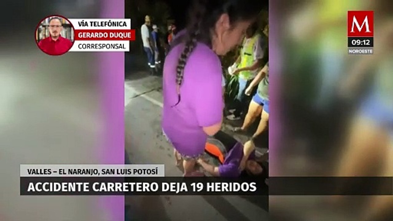 Accidente deja 19 heridos en San Luis Potosí: Camioneta cae al arroyo