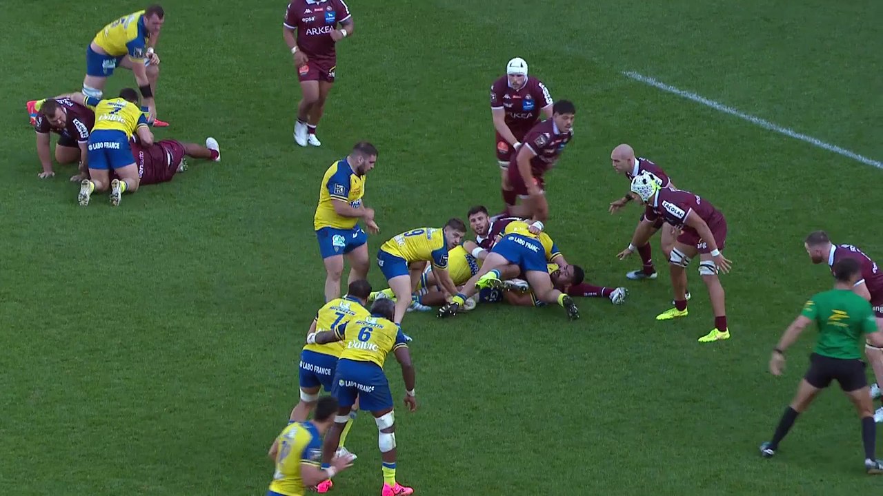 TOP 14 - Essai de Bautista DELGUY (ASM) - ASM Clermont - Union Bordeaux-Bègles