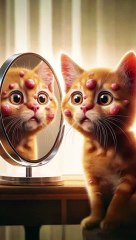 The ginger kitten has ACNE__  _cat _cute(360P)