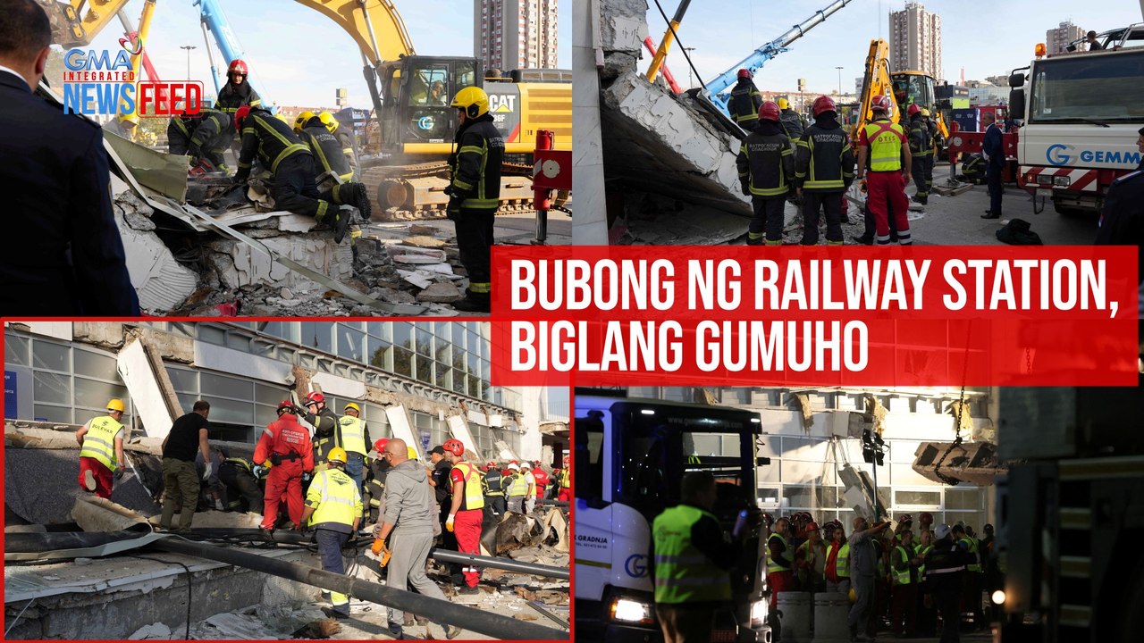 Bubong ng railway station, biglang gumuho | GMA Integrated Newsfeed
