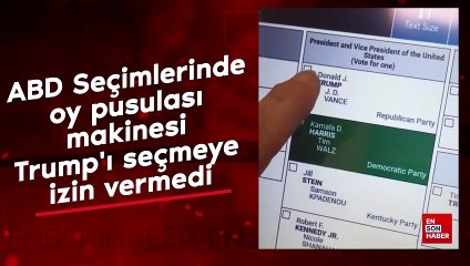 ABD Seçimlerinde oy pusulası makinesi Trump'ı seçmeye izin vermedi
