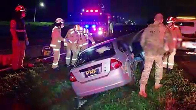 Condutor com carro carregado de maconha sofre acidente após perseguição da PRF na BR-277