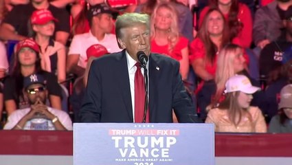 Donald Trump welcomes supporter’s shout that Kamala Harris ‘worked on a corner’