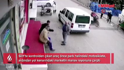 Siirt’te kontrolden çıkan araç korku dolu anlar yaşattı