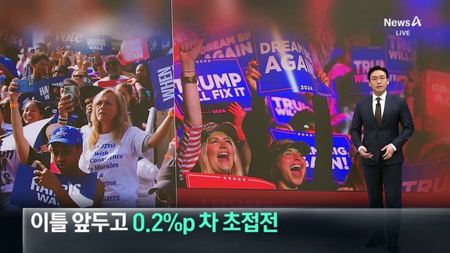 해리스-트럼프, 대선 이틀 앞두고 0.2%p 차 초접전