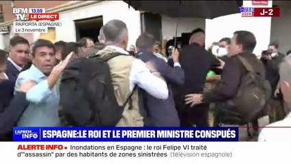 Le roi d'Espagne chahuté et traité d'"assassin" par des habitants de zones sinistrées