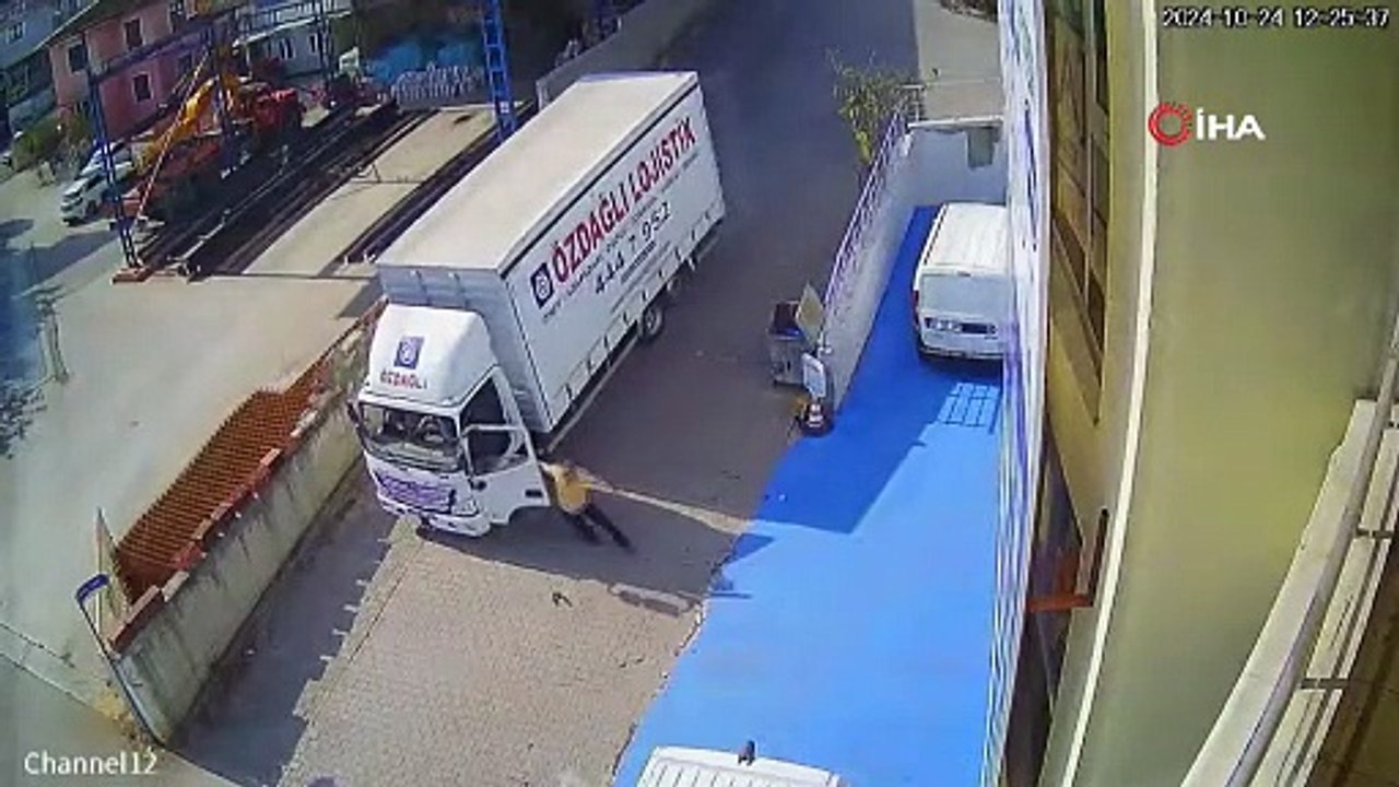 Yalova'da el freni çekilmeyen tır kara yoluna çıktı! O anlar kameralara yansıdı!