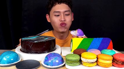 Mousse cake macaron cream cake roll! #dessert #moussecake #macaron#cakeroll#eating broadcast