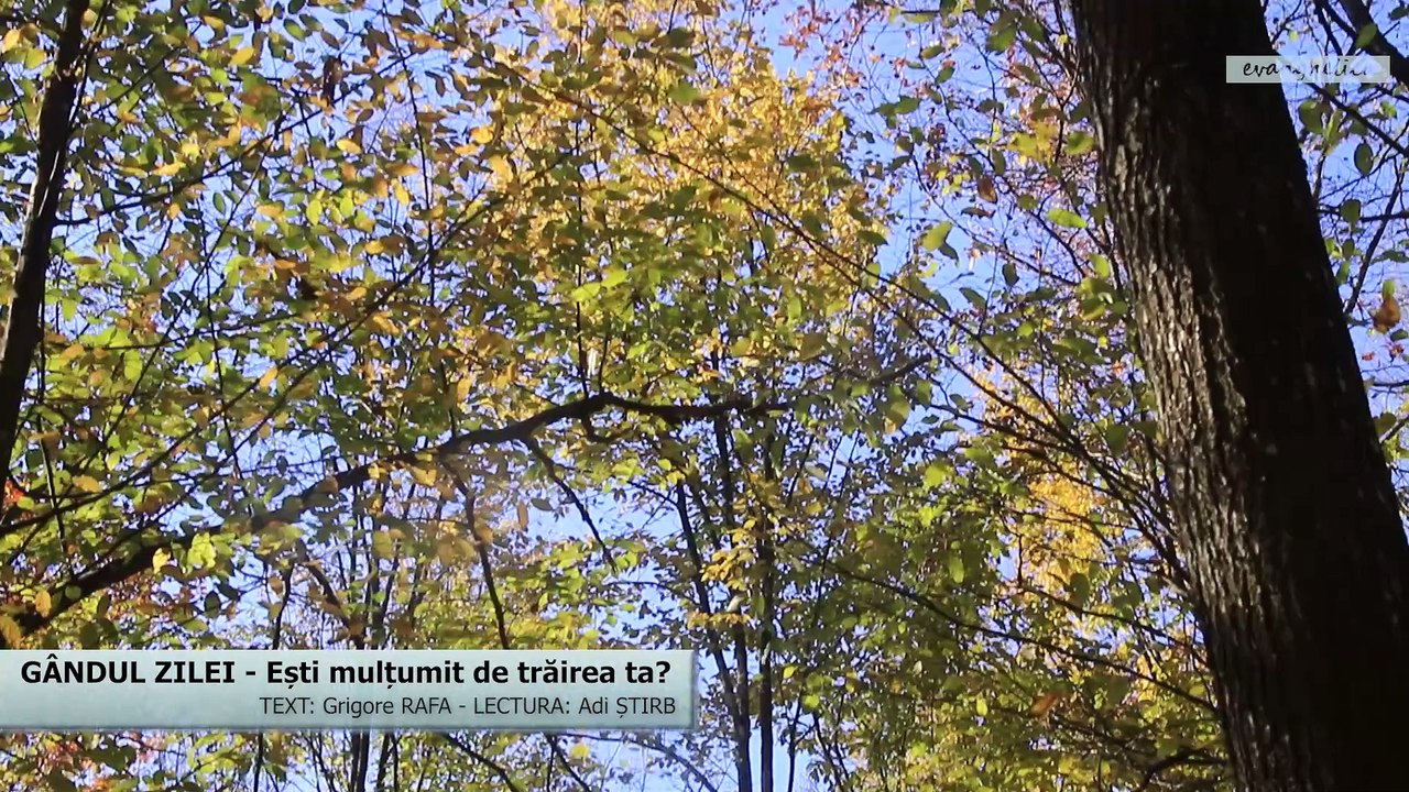 GÂNDUL ZILEI - Ești mulțumit de trăirea ta?