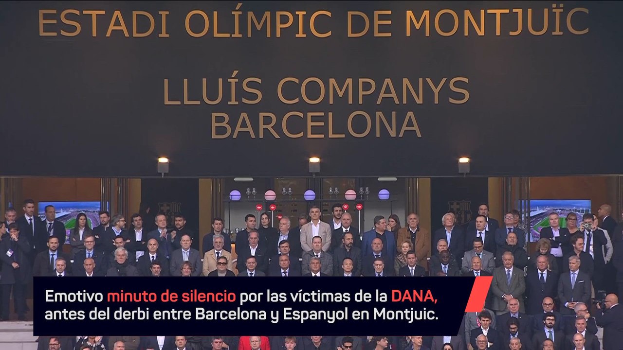 Montjuic y el Metropolitano rinden homenaje a las víctimas de la DANA.
