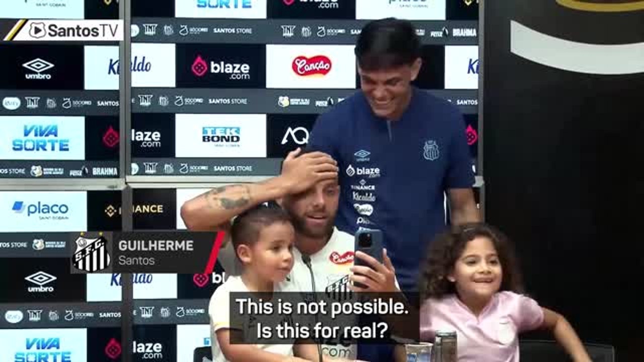 Neymar crashes press conference to celebrate Santos promotion