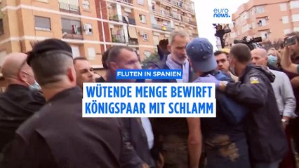 Schlamm, Steine, Wut: Königlicher Besuch in Unwetterzone in Valencia eskaliert