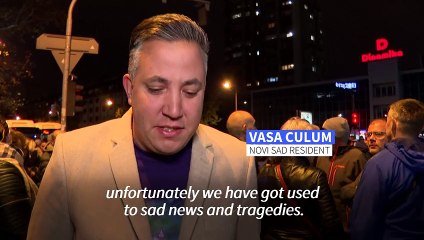 Serbians react to roof collapse that killed 14