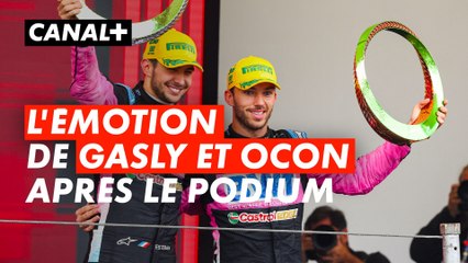 Esteban Ocon et Pierre Gasly émus au micro de CANAL+ après leur podium