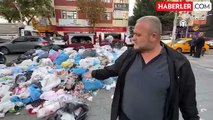 Kartal'da işçiler greve gidince çöpler sokaklarda kaldı