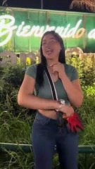 La tiktoker Grecia Añez limpió una jardinera que daba la bienvenida