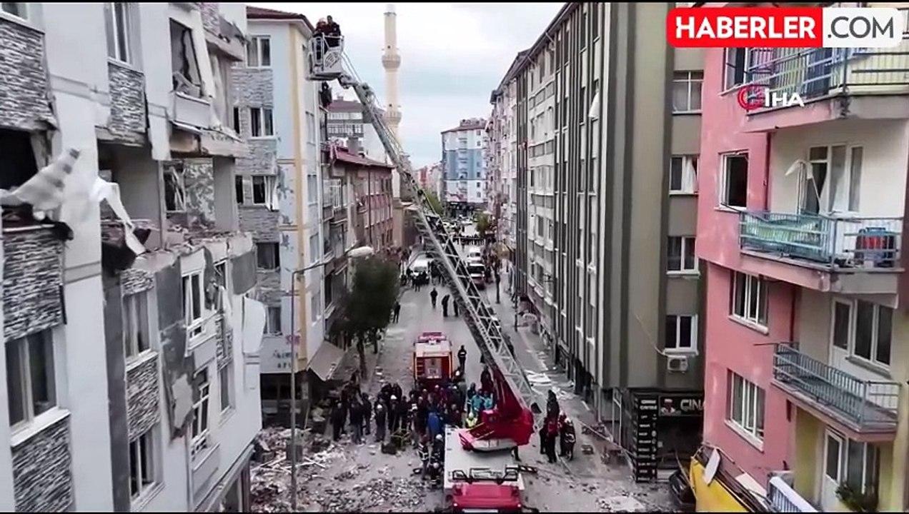 Çorum'daki Doğal Gaz Patlamasında Dehşet Verici Görüntüler