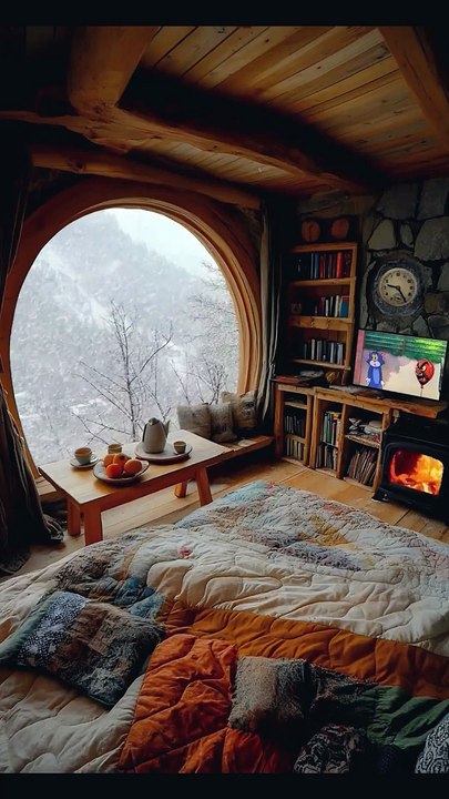 Cozy Bedroom, Soft Lighting, Plush Bedding, and Modern Amenities.