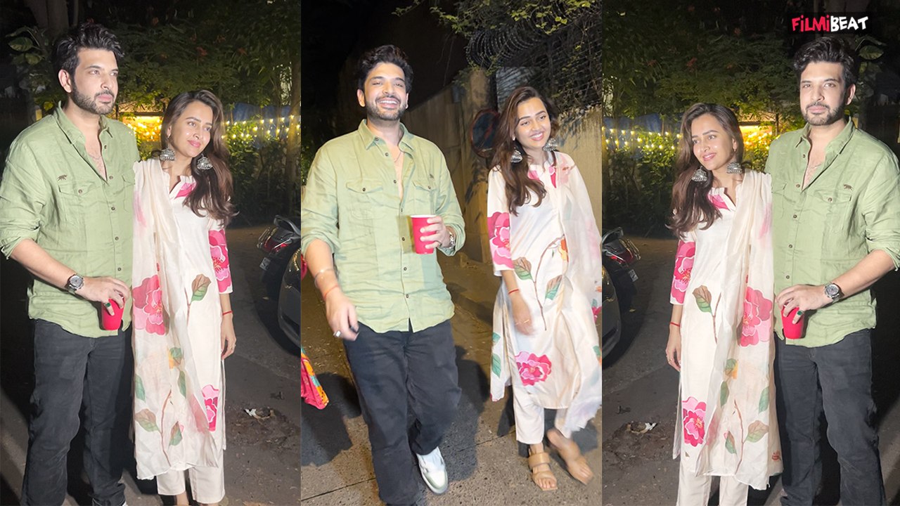 Tejasswi Prakash और Karan Kundrra ने Diwali Party के बाद Paps के साथ की खूब मस्ती  । Filmibeat
