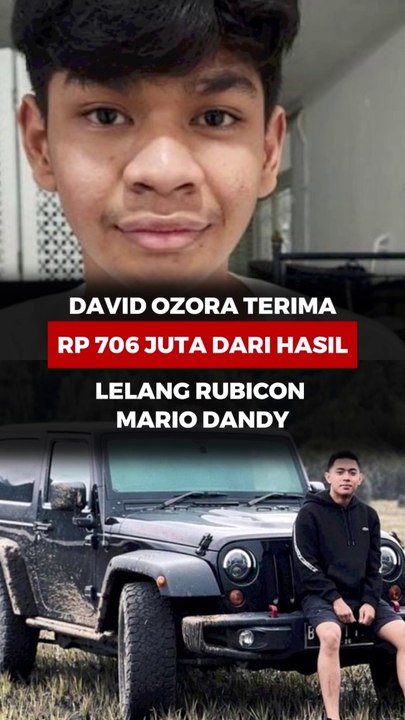 David Ozora Terima Rp706 Juta dari Hasil Lelang Rubicon Mario Dandy