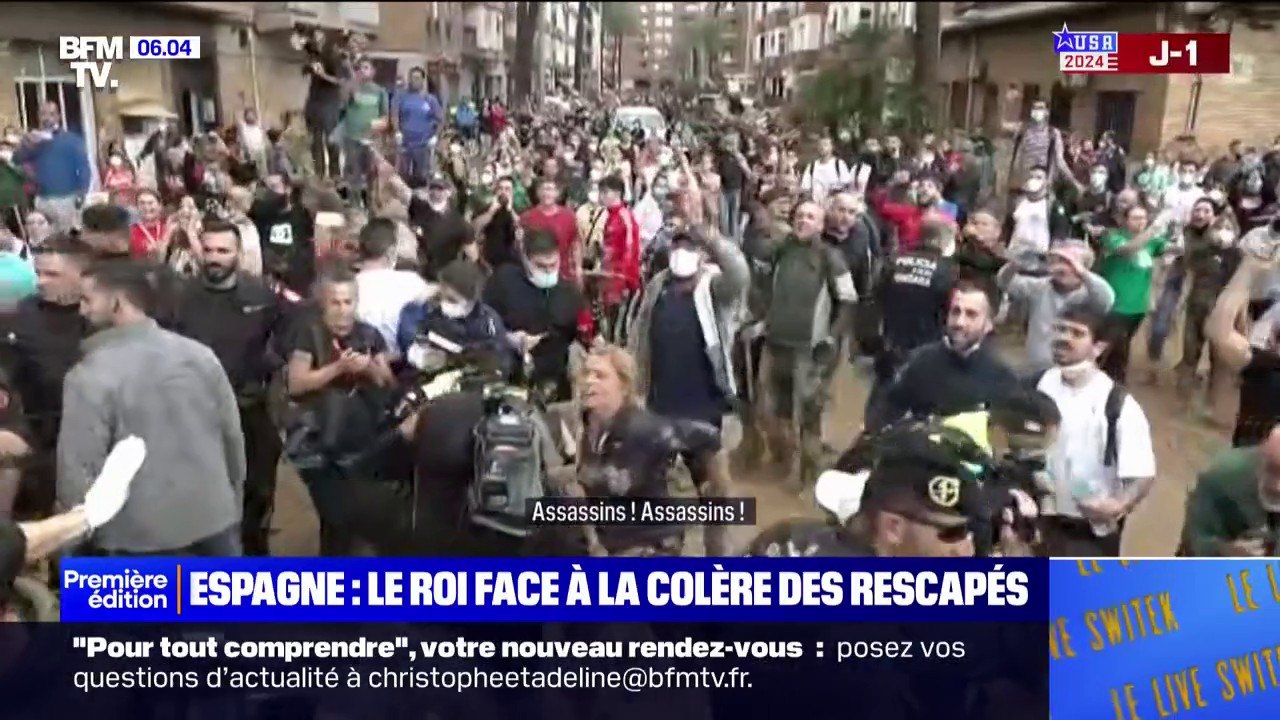 "Assassins! Assassins!": le roi d'Espagne face à la colère des sinistrés, après les inondations