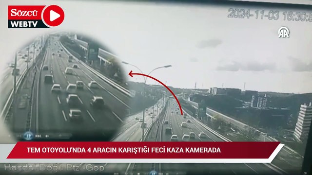 İstanbul'da TEM Otoyolu'nda 4 aracın karıştığı kazada 2 kişi öldü