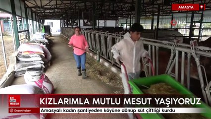 Amasya'da şantiyeyi bırakıp köyünde çiftlik kurdu