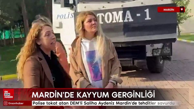 Polise tokat atan DEM'li Saliha Aydeniz Mardin'de tehditler savurdu