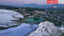 Pamukkale Travertenlerinde Eşsiz Gün Batımı Manzarası