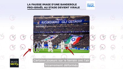 Des banderoles de soutien aux otages israéliens pendant le match Italie-Israël ? C'est de l'IA