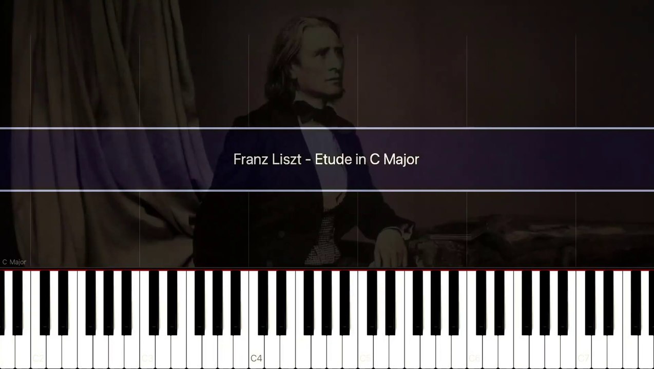 Franz Liszt - 1. Étude in C Major | Étude en douze exercices (Piano Tutorial Synthesia)