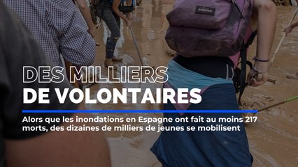Après les inondations en Espagne, des milliers de volontaires se mobilisent pour aider sur place