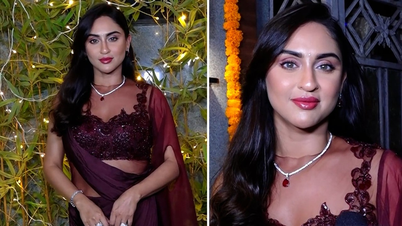 Krystle D'Souza Sizzles In Her Wonderful-Wine Coloured Ethnic Outfit | Karan Patel Diwali Party