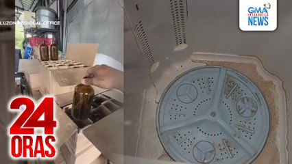 Pagawaan ng kiddie vitamin na tinitimpla sa washing machine at may food coloring, sinalakay | 24 Oras