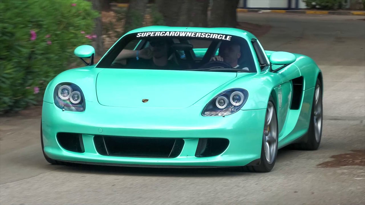 Porsche Carrera GT with Straight Pipes - CRAZY Powerslides, Donuts & Accelerations !