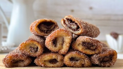 Rollitos de chocolate esponjosos con pan de molde ¡en 5 minutos!