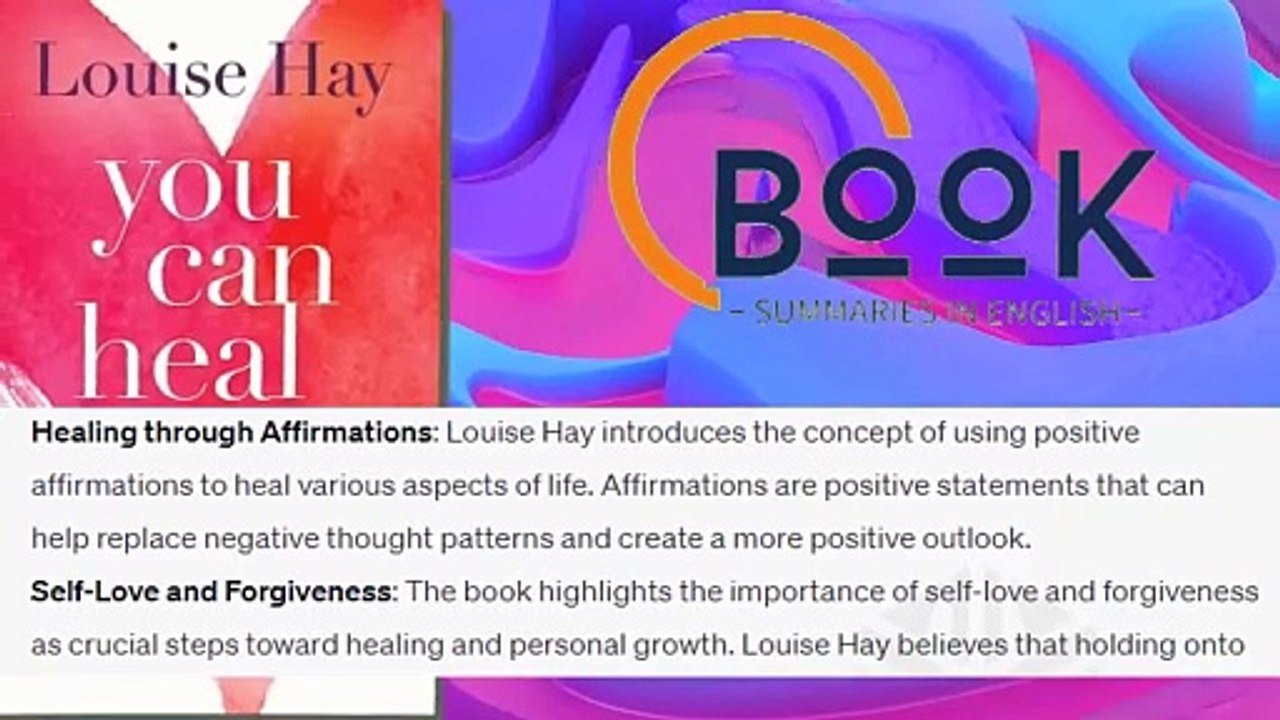 You Can Heal Your Life Book Summary - You Can Heal Your Life by Louise Hay - Book Summaries in English (BSIE) (720p, h264, youtube)