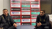 Petersfield Town co-managers Connor Hoare and Callum Glen post-Roffey