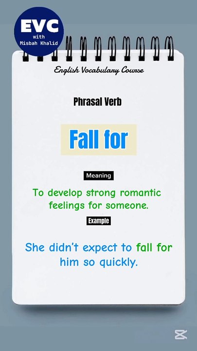 "Fall for" Meaning with Example| English Phrasal Verbs