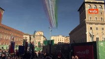 Il passaggio delle Frecce Tricolori sull'Altare della Patria per Giorno Unit? Nazionale