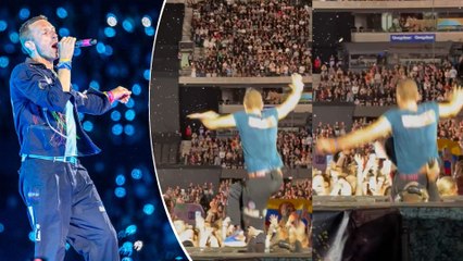 SHOCKING Moment! Chris Martin Falls Into Stage Trap Door During Live Performance