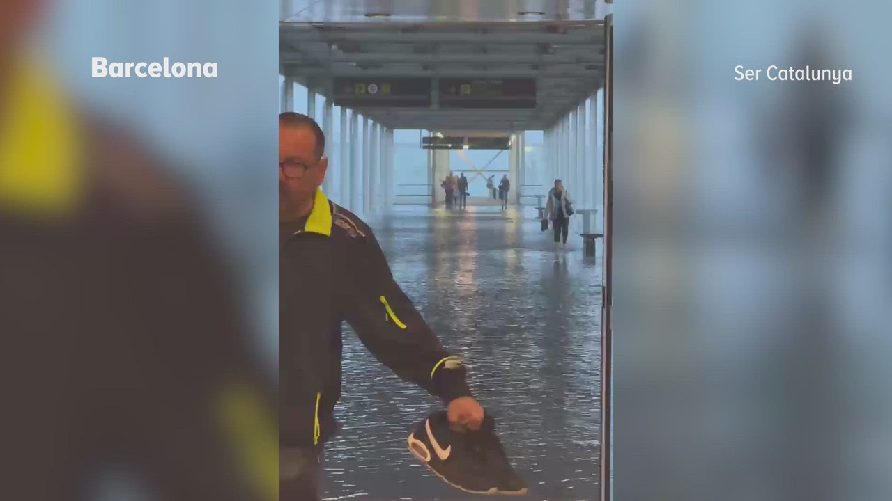 Imágenes cedidas por SER Catalunya de las inundaciones y las fuertes lluvias en Barcelona